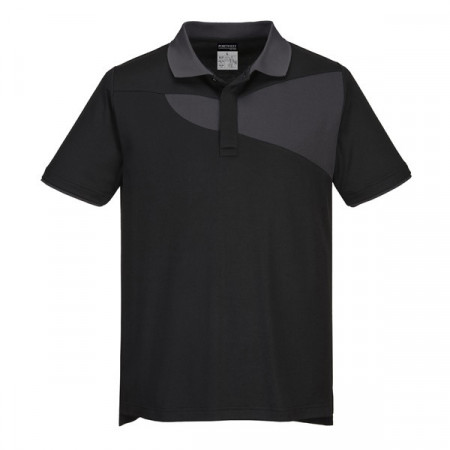 Tricou polo confortabil si respirabil negru/gri 