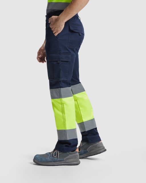 Pantaloni de lucru reflectorizanți elastici multibuzunare