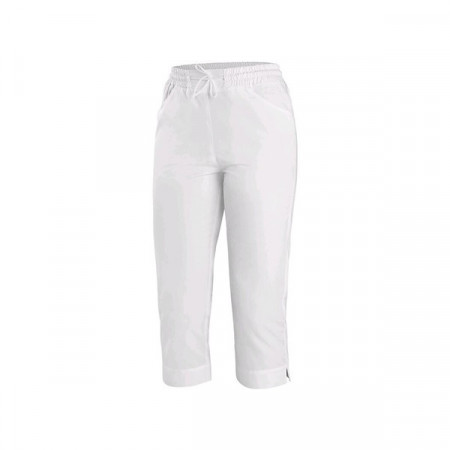Pantaloni albi de dama 3/4 confortabili