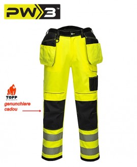 Pantaloni de lucru galben reflectorizant profesionali