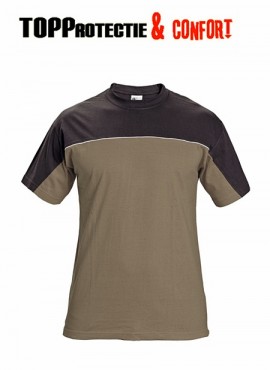 Tricou bicolor Stanmore confortabil 100% bumbac maro