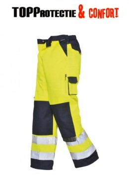 Pantaloni de lucru galben fluorescent dungi reflectorizante