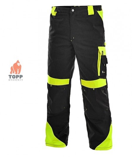Pantaloni de lucru industriali Contrast negru/galben