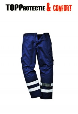 Pantaloni de lucru IONA rezistenti la uzura cu dungi reflectorizante - negru, navy