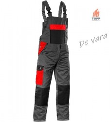Costum salopeta cu pieptar si jacheta de lucru usor Gri cu rosu CXS | Best Seller - Img 5