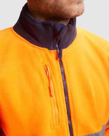 Jacheta de lucru fleece reflectorizant de toamna Orange - Img 7