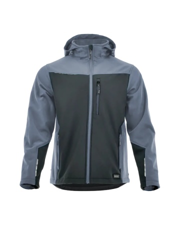 Jacheta de lucru Softshell cu gluga | Gri + Negru Sara