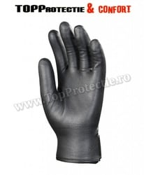 Manusi protectie din nylon poliamidă neagra imersata integral în nitril elastic - Img 1