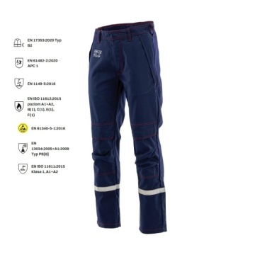 Pantaloni multinorm ignifug, antistatic, arc electric, rezistent la acizi, ESD Sara