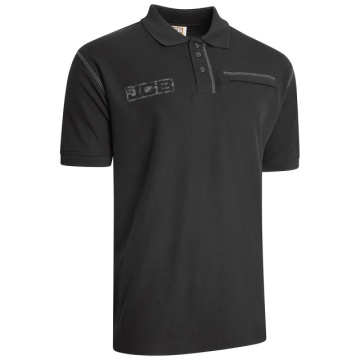 Tricou polo de lucru JCB negru 100% bumbac - Img 2