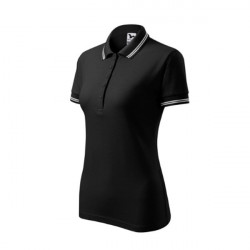 Tricou polo negru dame 200gr/mp Malfini