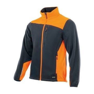 Hanorac de lucru fleece barbati Sara Confort Plus | Gri + Portocaliu reflectorizant