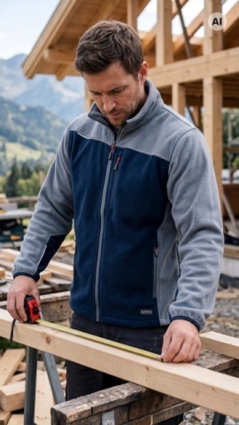 Jacheta fleece barbati Confort Plus Bluemarin-Gri Sara - Img 6
