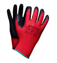 Manusi lucru constructii latex rosu set 12 perechi