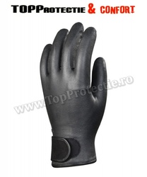Manusi protectie din nylon poliamidă neagra imersata integral în nitril elastic - Img 2
