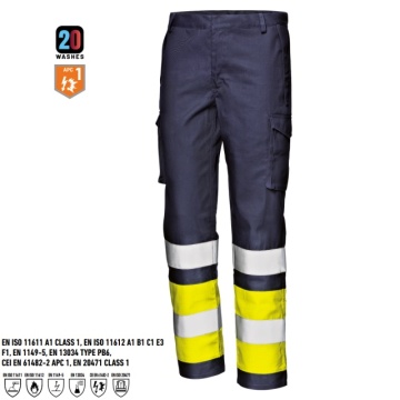 Pantaloni reflectorizanți multinorm de protectie ignifugi, arc electric, antistatice si antichimic Sir Safety