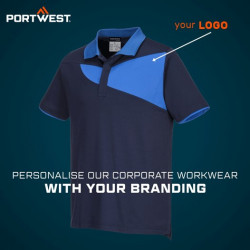 Tricou polo bicolor confortabil si respirabil Portwest - Img 3