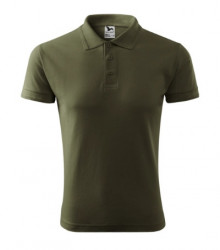 Tricou polo pique cu guler military green Malfini - Img 2