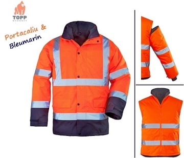 Ultima sansa - Geaca iarna reflectorizanta portocalie 4 in 1 Coverguard