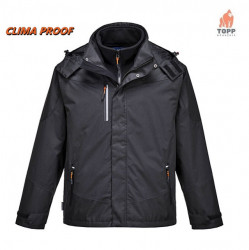 Ultima sansa - Jacheta neagra impermeabila Outdoor 3 in 1 Portwest