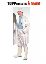 Halat unisex alb barbati cu nasturi bumbac 100% Coverguard