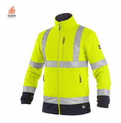 Jacheta fleece de iarna galbena cu benzi reflectorizante CXS