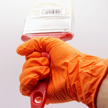 Mănuși de nitril mecanici portocalii 4GRIP 50 buc/pachet - Rezistente - Img 4