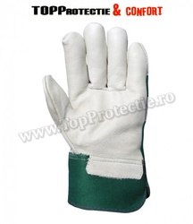 Manusi de protectie confortabile,piele integrala de bovina,rezistenta,gri - Img 2