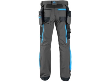 Pantaloni de lucru 4-way stretch cu Cordura CXS Naos gri-negru