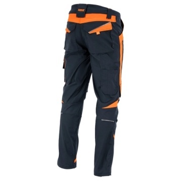 Pantaloni de lucru elastici si confortabili Neoflex Sara, cu elemente reflectorizante, Gri + Portocaliu - Img 2