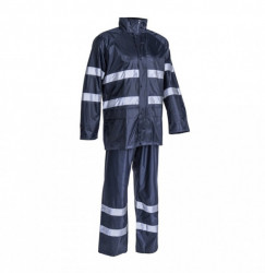 Set costum ploaie RAINET cu benzi reflectorizante, gluga ascunsa Coverguard