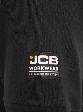 Tricou polo de lucru JCB negru 100% bumbac - Img 4