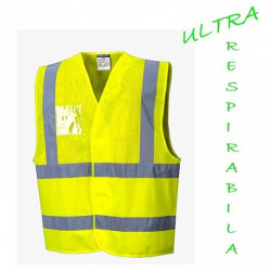 Vesta reflectorizanta de vara galben fluorescent cu aerisire Portwest