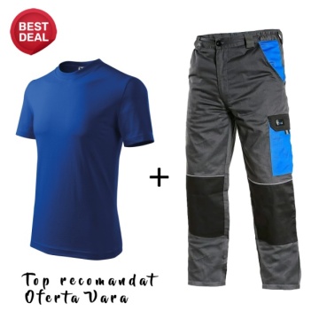 Costum de lucru vara Salopeta lucru si tricou CXS - Oferta vara