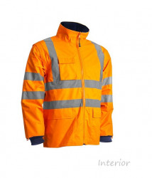 Geaca reflectorizanta fluorescenta 4 in 1 Orange 300D Oxford Coverguard - Img 3
