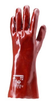 Manusi de protectie chimica PVC rosu inchis, 36 cm