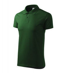 Tricou polo Adler 202 bumbac 100% cu guler verde Malfini