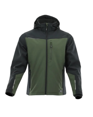Ultimele bucati: Jacheta de lucru cu gluga Softshell | verde-negru Sara