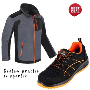 Costum de lucru practic si sportiv: Hanorac din polar si Pantofi protectie usori | Top recomandat