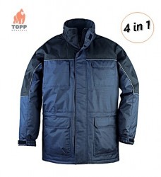 Geacă de iarnă, bleumarin, impermeabilă 4 în 1 Coverguard