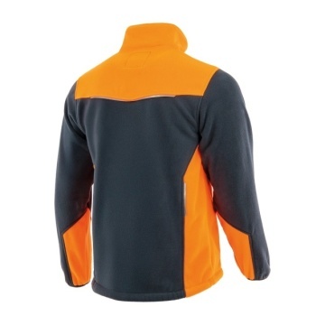 Hanorac de lucru fleece barbati Sara Confort Plus | Gri + Portocaliu reflectorizant - Img 2