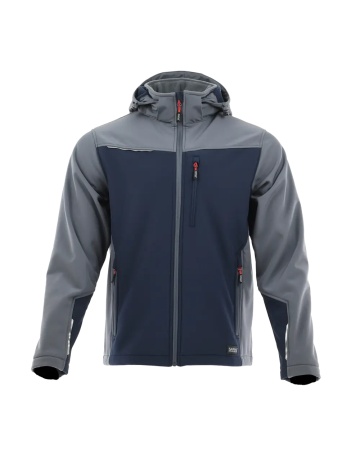 Jacheta de lucru Softshell cu gluga | Gri + bleumarin Sara