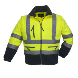 Jacheta fleece reflectorizanta maneci detasabile Coverguard