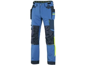 Pantaloni de lucru 4-way stretch cu Cordura CXS Naos albastru contrast - Img 1