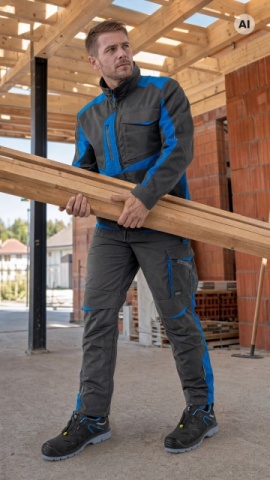 Pantaloni de lucru Moderni si functionali | Gri-Albastru, Top recomandat Sara - Img 2