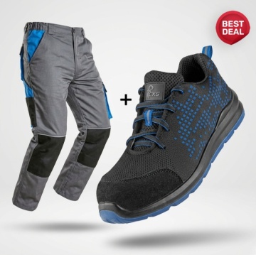 Set pantalon lucru + pantofi protectie, combina cu gust Cxs