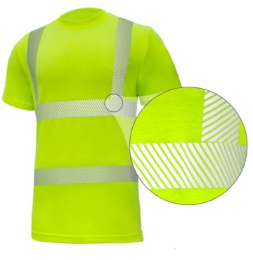 Tricou de lucru galben reflectorizant cu benzi segmentate