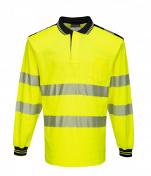 Tricou polo reflectorizant cu maneci lungi, respirabil Portwest - Img 2
