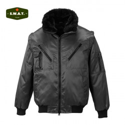 Ultima sansa - Jacheta de iarna maneci detasabile neagra Portwest