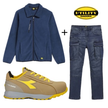 Costum de lucru Diadora: Pantofi S3, Jacheta Fleece si Blugi